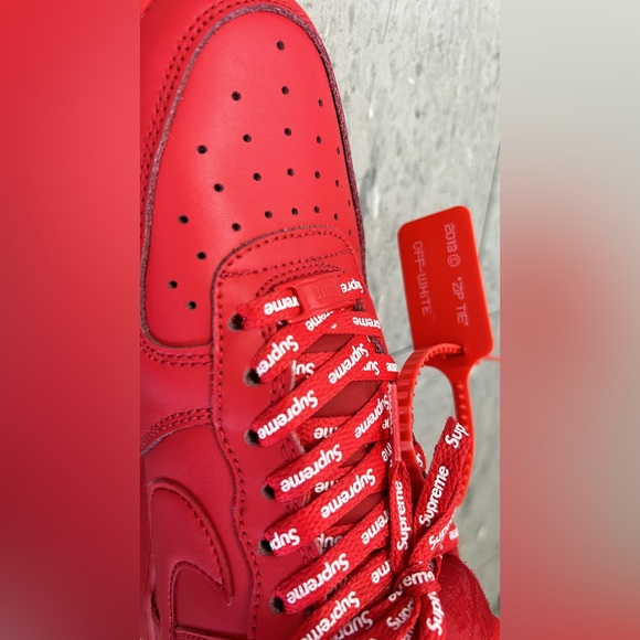 Custom Red Air force Supreme X off-white zip